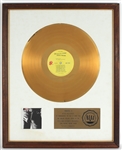Rolling Stones Sticky Fingers Original RIAA White Matte Gold Album Award