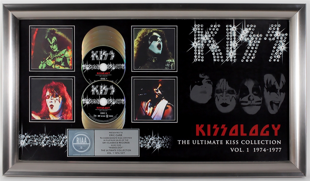 "Kissology The Ultimate KISS Collection Vol. 1" Original RIAA Multi-Platinum Music DVD Award Display Presented to Eric Carr