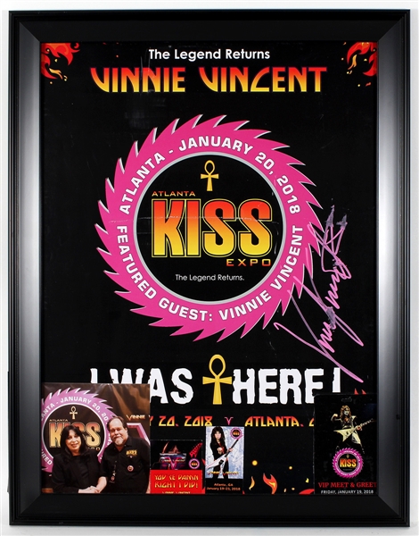 KISS Vinnie Vincent Signed "Atlanta KISS Expo" Poster Display
