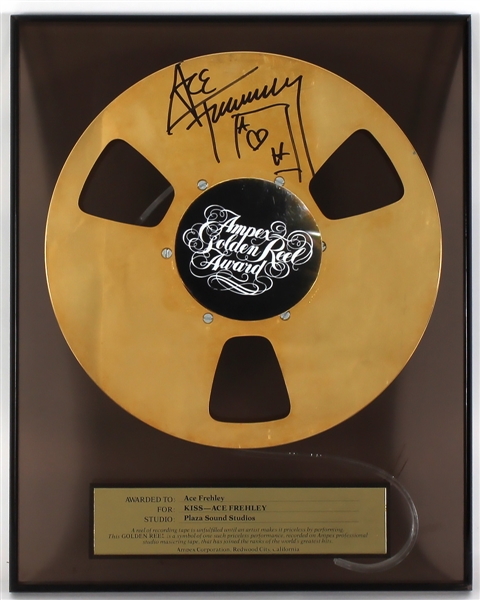 "Kiss - Ace Frehley" Original Ampex Golden Reel Award Presented to and Signed by Ace Frehley