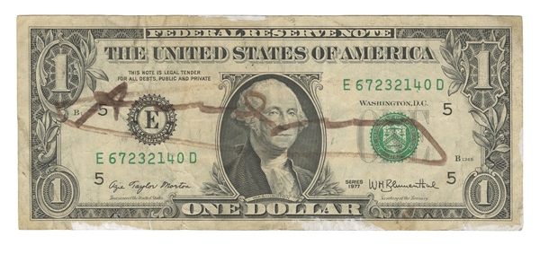 Andy Warhol Signed Dollar Bill
