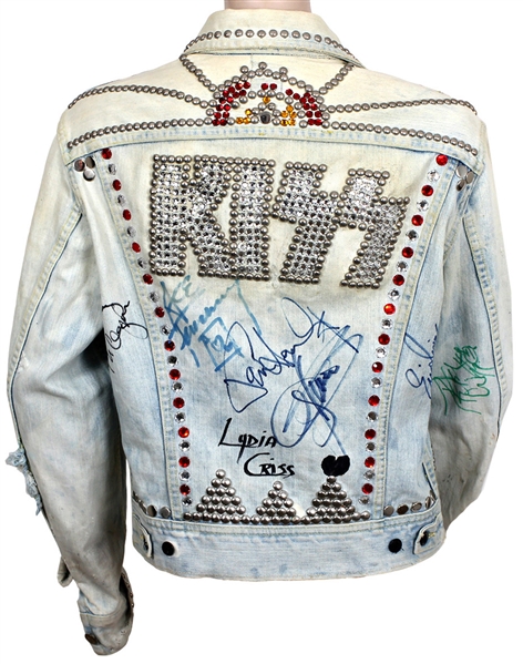 KISS Signed Elaborate Studded Custom Denim Jean Jacket