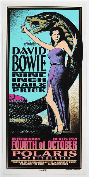 David Bowie Original 1995 Concert Poster Signed by Artist