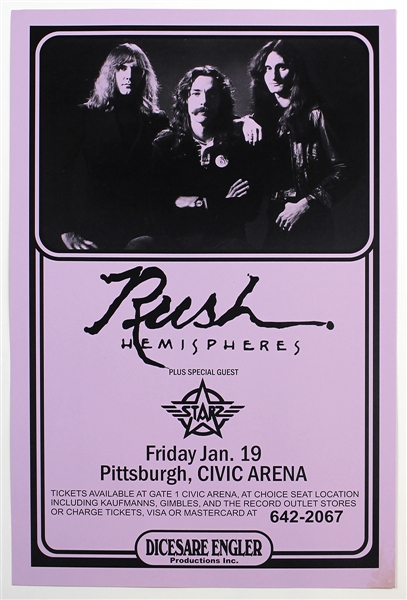 Rush Original Concert Poster