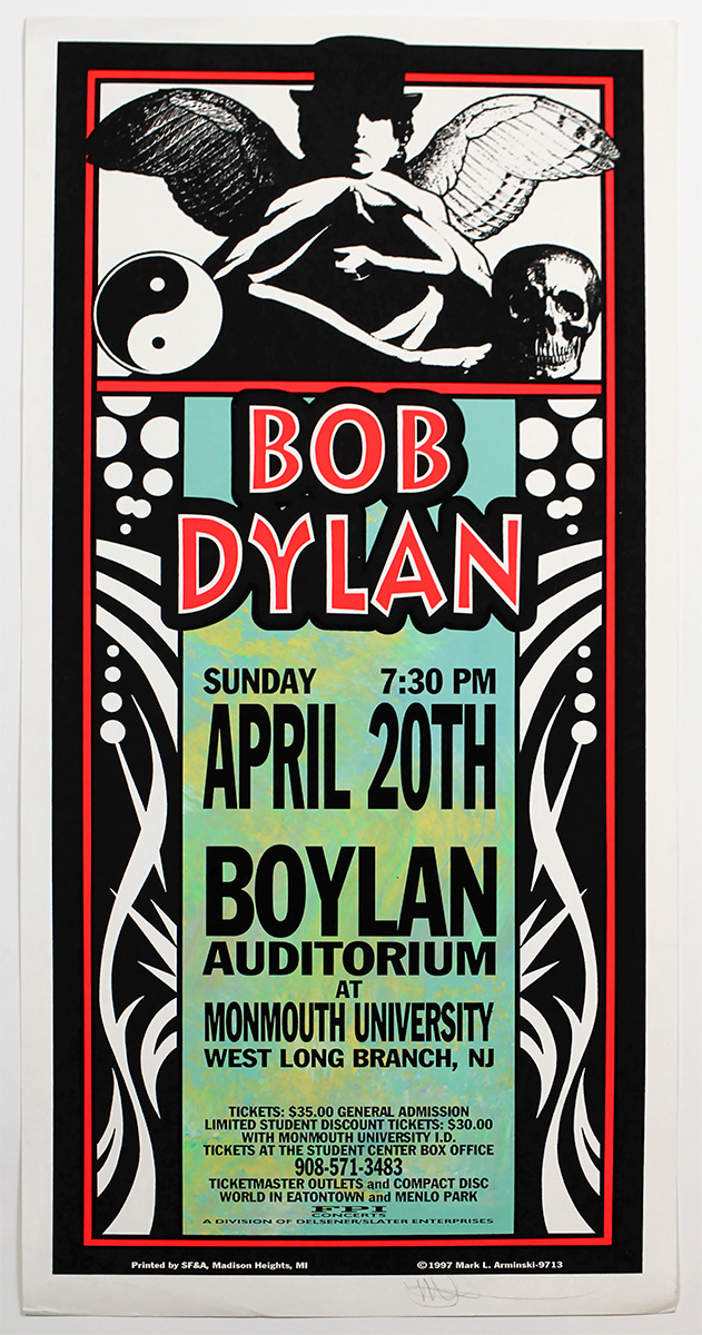 Lot Detail Bob Dylan Original Concert Poster Signed by Artist
