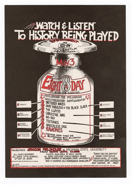 Ramones Original Concert Flyer