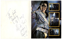 Michael Jackson Signed & Inscribed "Live and Dangerous" Color Picture Book