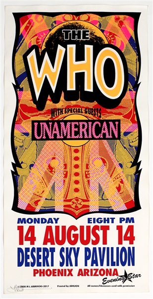 The Who Original Sky Pavilion Concert Poster Signed by Artist