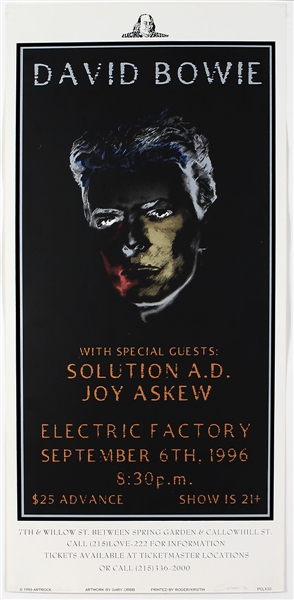 David Bowie Original Limited Edition Concert Poster Lithograph Signed by Poster Artist