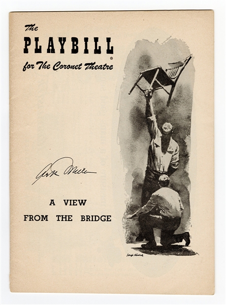 Arthur Miller Signed Original "A View From The Bridge" Playbill Beckett Authentication