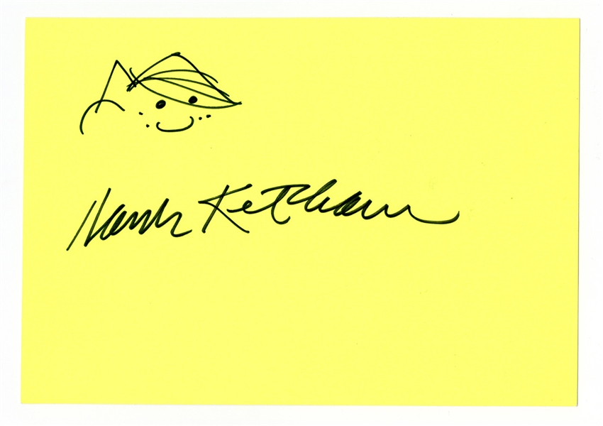Hank Ketcham Signed "Dennis The Menace" Sketch Beckett Authentication