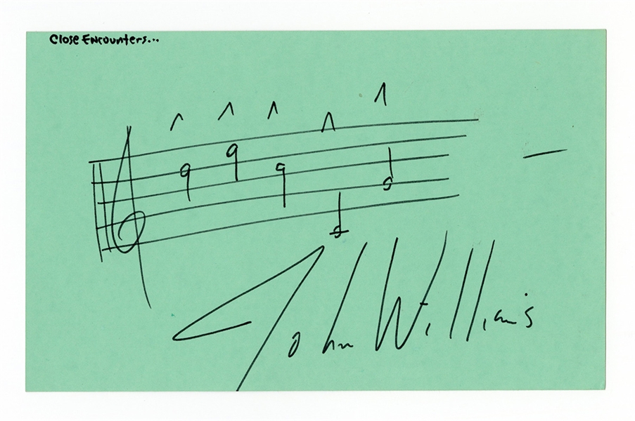John Williams Signed & Inscribed "Close Encounters" Musical Notes Sketch Beckett LOA