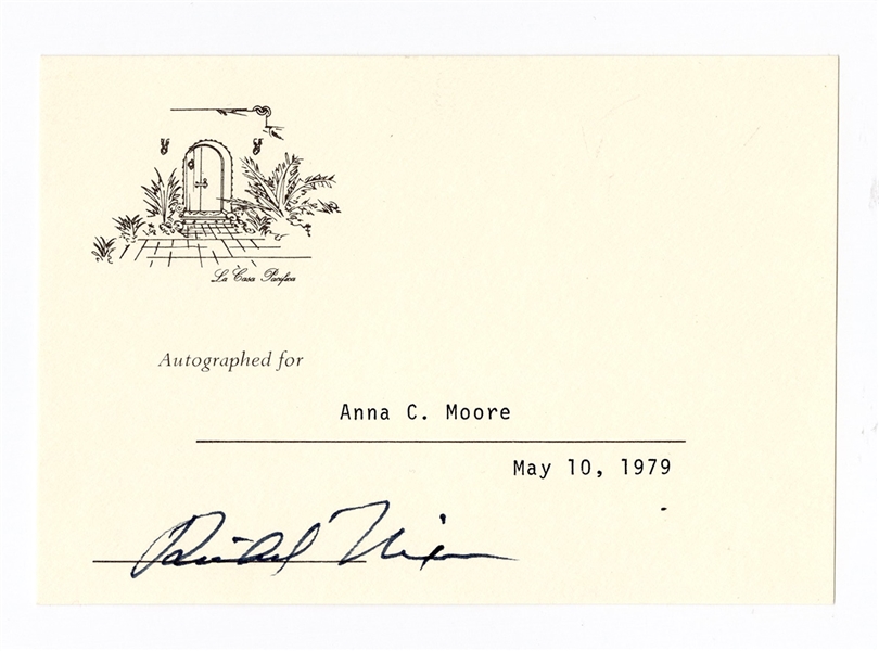 Richard Nixon Signed Card with Envelope Beckett LOA