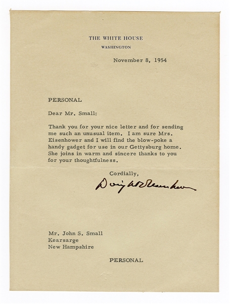 Dwight D. Eisenhower Signed Letter with 1960 Booklet Beckett LOA
