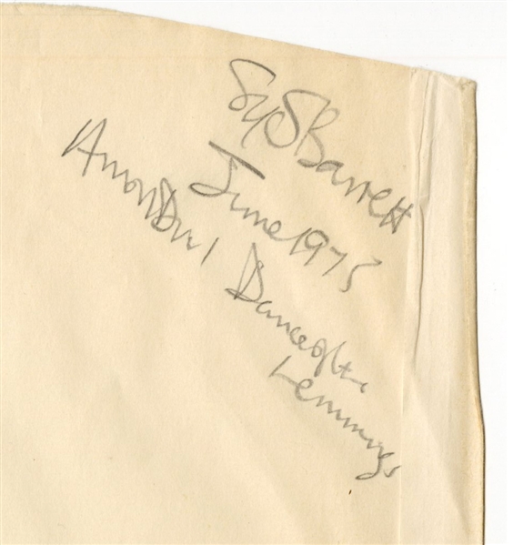 Syd Barrett Vintage Signed & Inscribed Record Album Sleeve