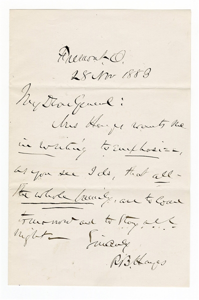 Rutherford B. Hayes Handwritten Signed Letter JSA LOA