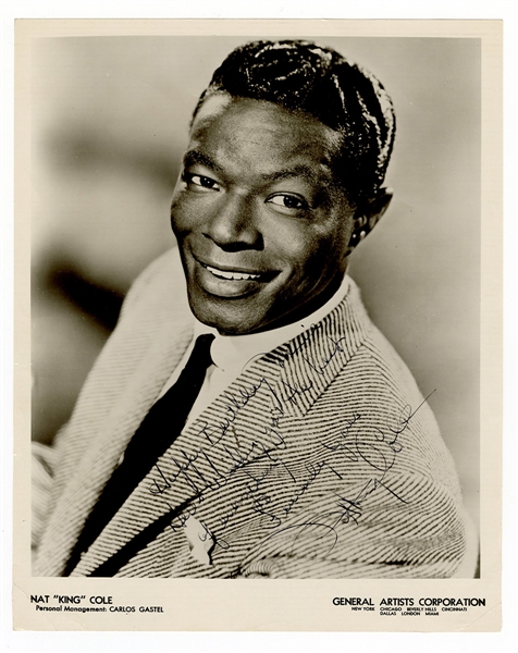 Nat "King" Cole Signed and Inscribed Publicity Photograph JSA LOA