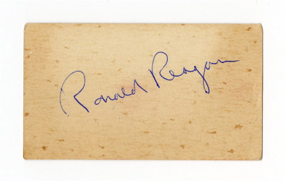 Ronald Reagan Signed Business Card JSA LOA