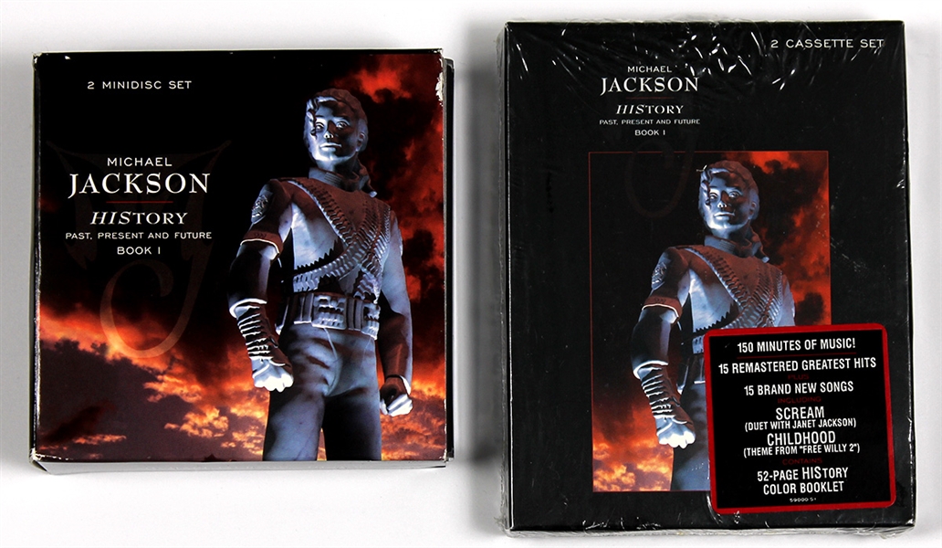 Michael Jackson Personally Owned "HIStory Past, Present and Future Book 1" Minidisc Set and Cassette Set