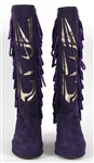 Prince Custom Purple Suede Stage Boots