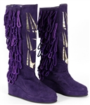 Prince Custom Purple Suede Stage Boots