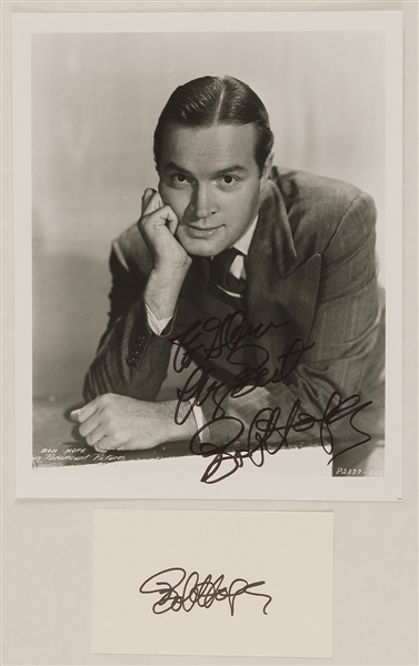 Bob Hope Signed & Inscribed Photograph and Signed Card