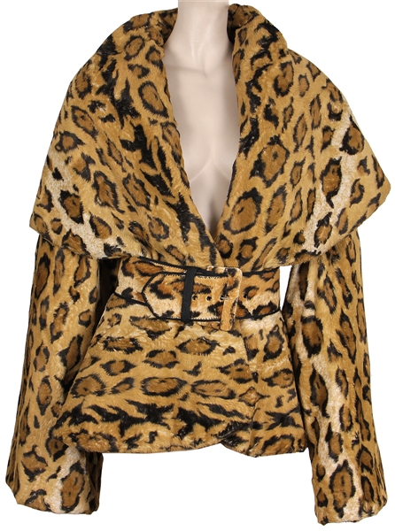 Madonna Worn Norma Kamali Faux Leopard Fur Jacket