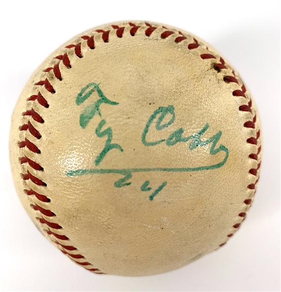 Ty Cobb Immaculate Single Signed Baseball JSA LOA 