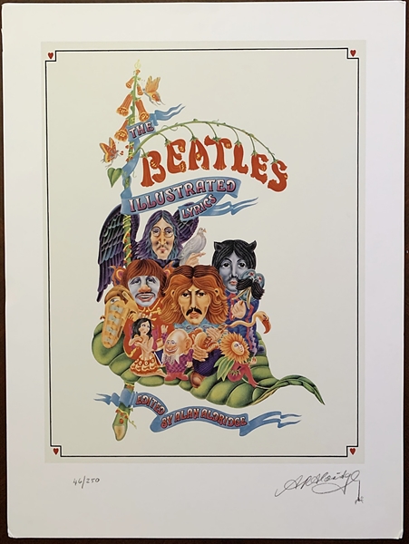 "The Beatles Illustrated Lyrics" Original Limited Edition Book Cover Artwork Signed by Alan Aldridge