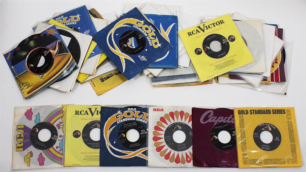 Collection of Elvis Presley Owned 45 RPM Records from His Personal Juke Box