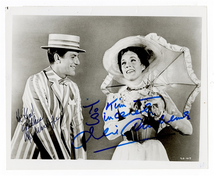 Julie Andrews and Dick Van Dyke Signed Photograph Beckett COA
