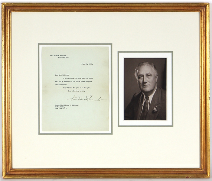 President Franklin D. Roosevelt Signed Letter JSA LOA