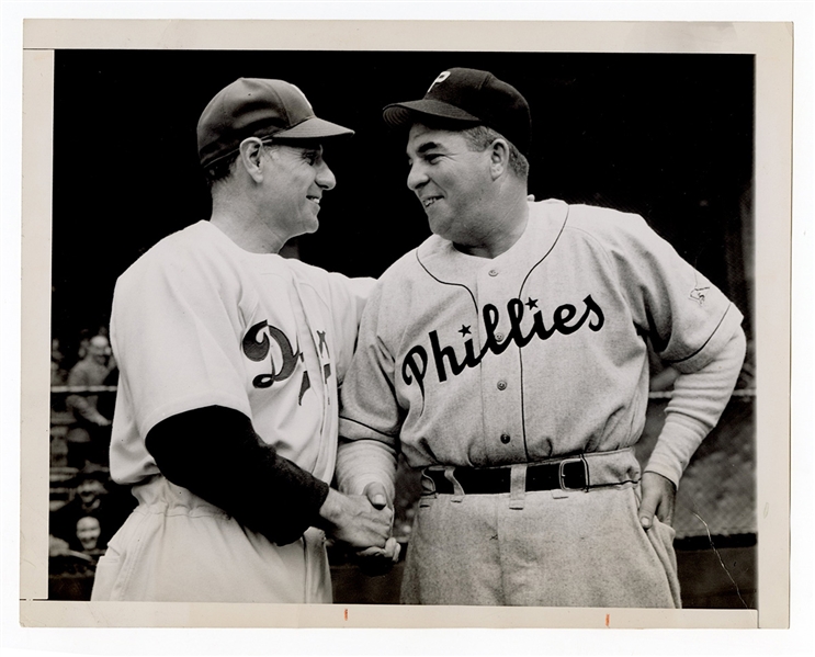 Leo Durocher and Fred Fitzsimmons Opening Day Black and White Photograph