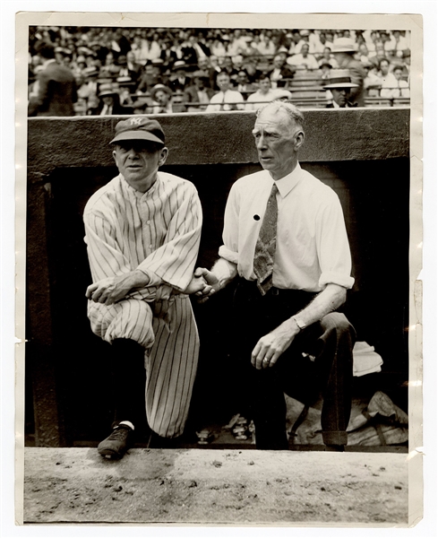 Connie Mack and Miller Huggins Black and White Photograph