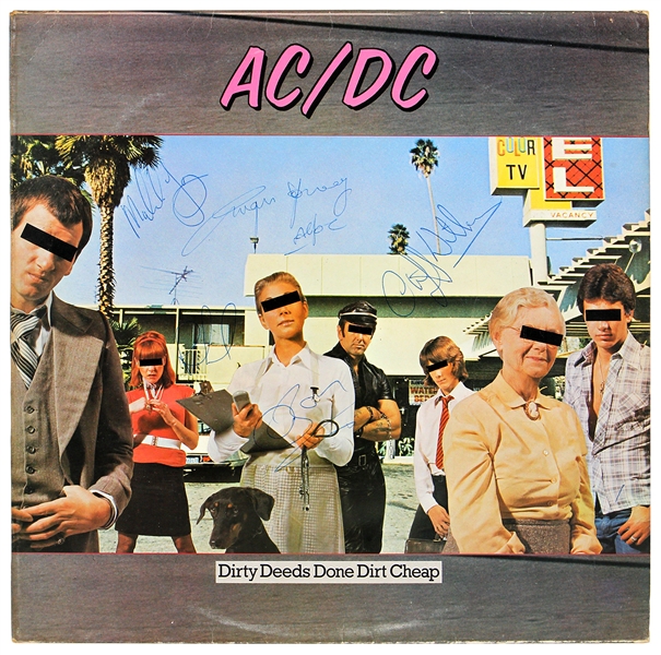AC/DC Signed “Dirty Deeds Done Cheap” Album with Bon Scott JSA LOA