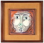 Pablo Picasso Visage aux cheveaux bouclé (A.R. 573) Terre de faïence plaque