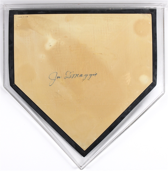 Joe DiMaggio Signed Home Plate JSA LOA