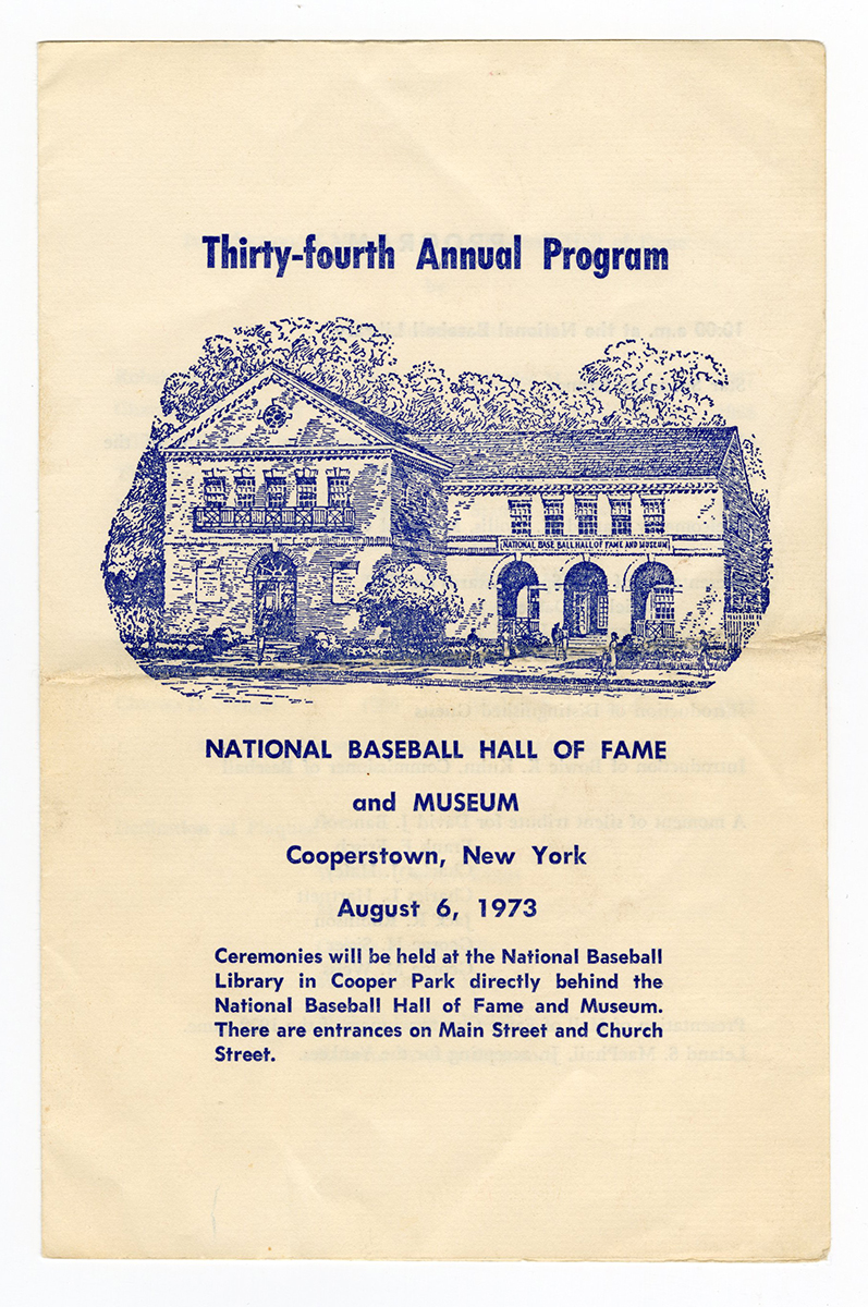 Lot Detail - National Baseball Hall of Fame Ceremony Program 1973