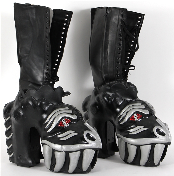 Lot Detail KISS Iconic Gene Simmons Reproduction Ruby Boots in Black