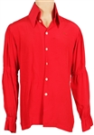 Elvis Owned and Worn IC Costume Co. Red Silk Shirt 