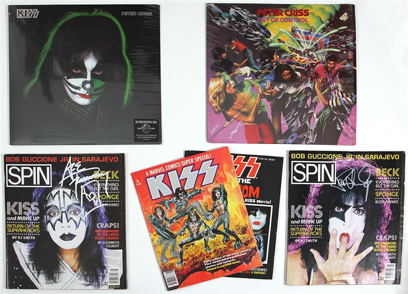 KISS Ace Frehley & Paul Stanley Signed Magazine Covers + Albums