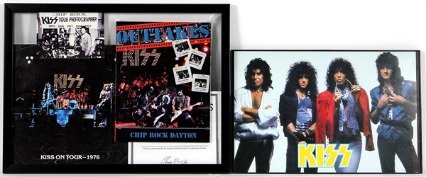 KISS Framed Memorabilia From Their 1976 Tour and Framed Photograph