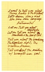 Jim Morrison Handwritten Lyrics for “The WASP (Texas Radio and the Big Beat)”