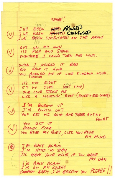 Jack Bruce Handwritten Lyrics