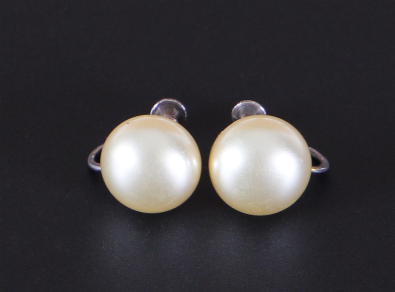 Marilyn Monroe "Last Sitting" "White Veil Session" Worn Faux Pearl Earrings