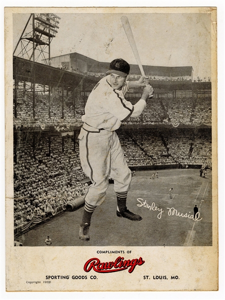 Stanley Musial Rawling Premium Baseball Legend Photograph
