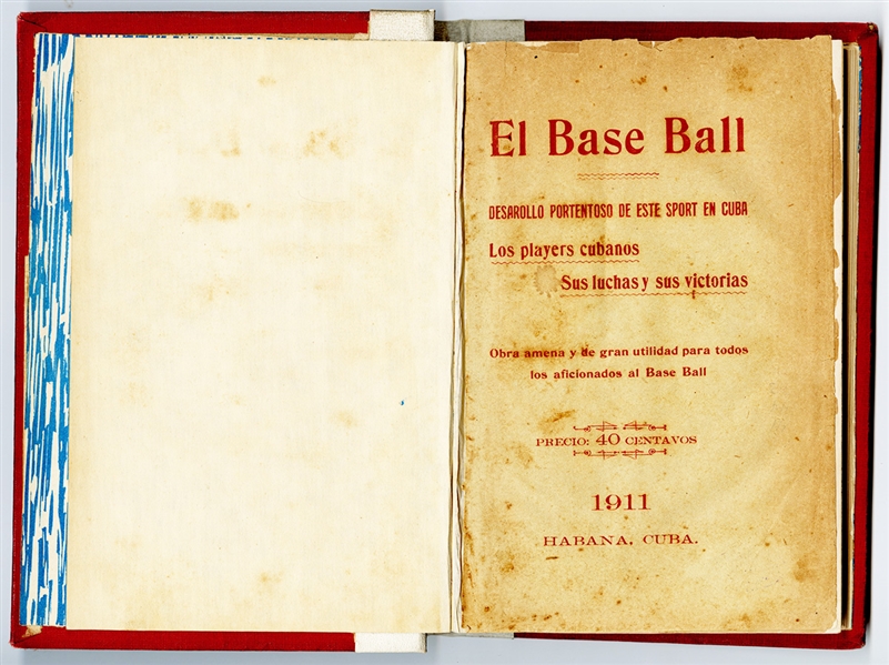 "El Baseball" Baseball Development in Havana, Cuba 1911 Book