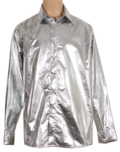 Lil Nas X Worn Metallic Silver Shirt for Apple Music Awards Top Song of the Year Win