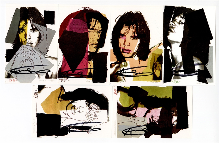 Mick Jagger Original Andy Warhol Signed Limited Edition Silkscreen Lithographs