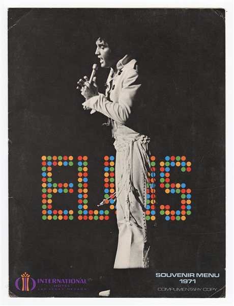 Elvis Presley 1971 Complimentary Souvenir Menu